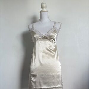 Cream stain slip dress.